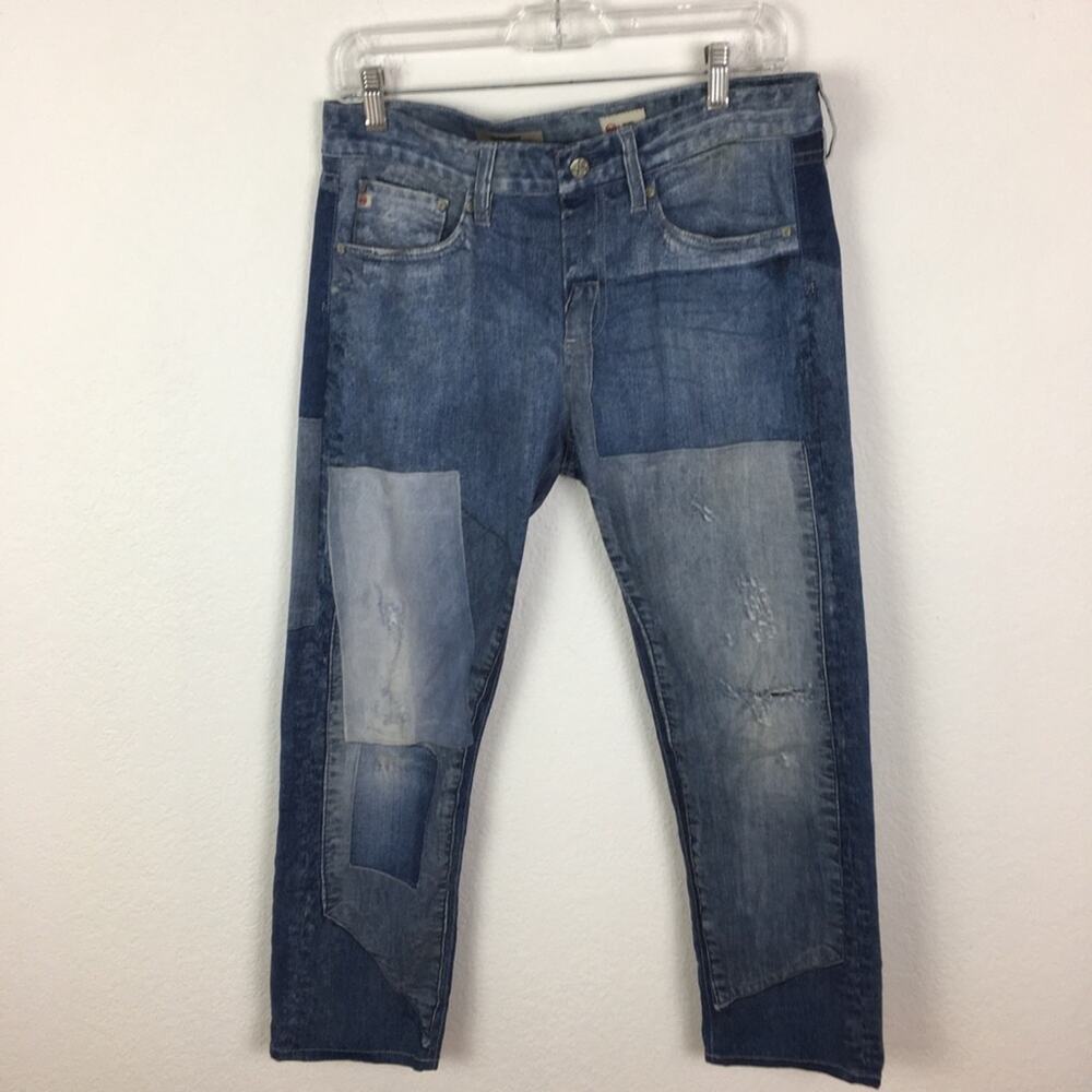 AG The Drew Blue  Straight Leg Boyfriend Printed Denim 28 - Picture 2 of 11